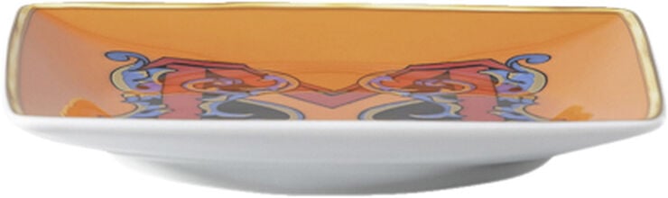 Bowl 12cm sq. flat, Holiday Alphabet M, Versace