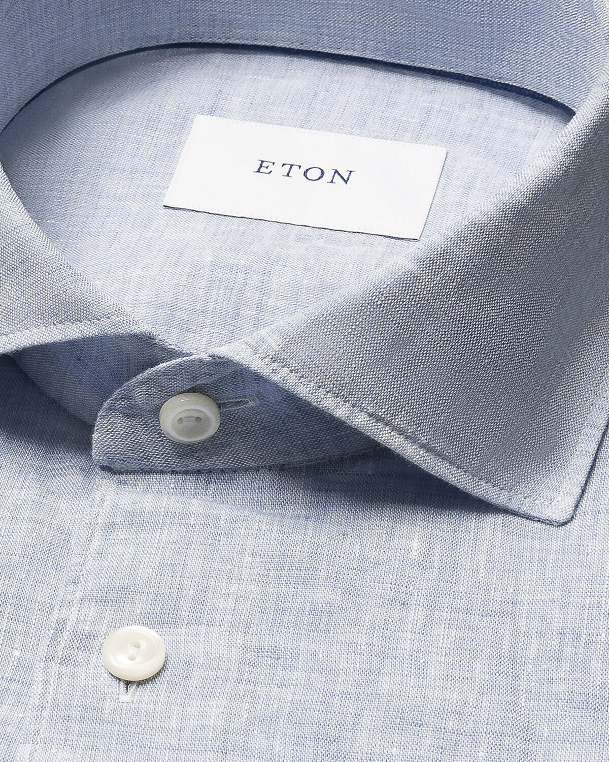 Slim Fit Light blue Solid Plain Weave Linen Shirt