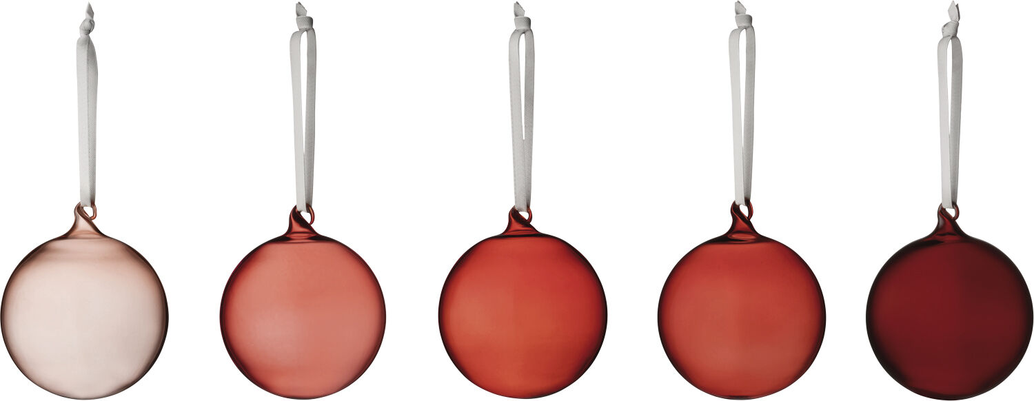Iittala glaskugler 8 cm 5-pak r&oslash;d