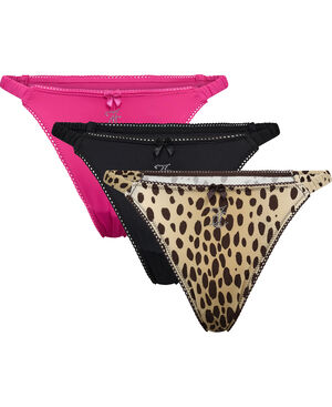 ALIANA RUCHED THONG 3 PACK