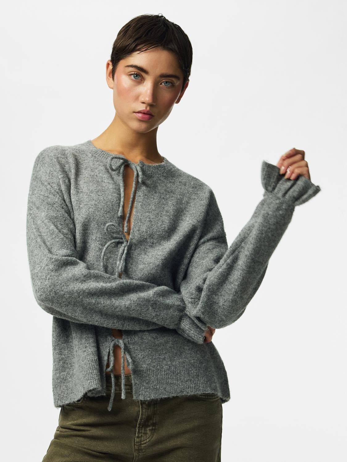 Pcsally Rev Frill Cardigan Knit Noos Bc