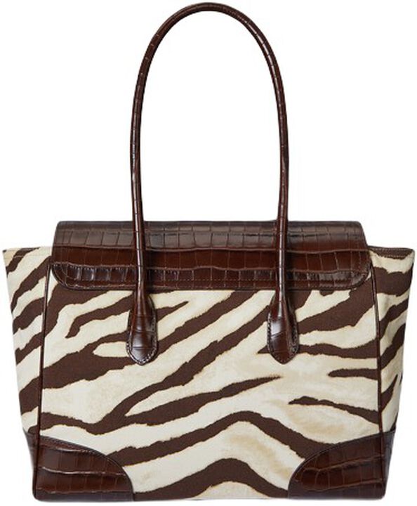 Zebra-Print Canvas Large Tanner Satchel