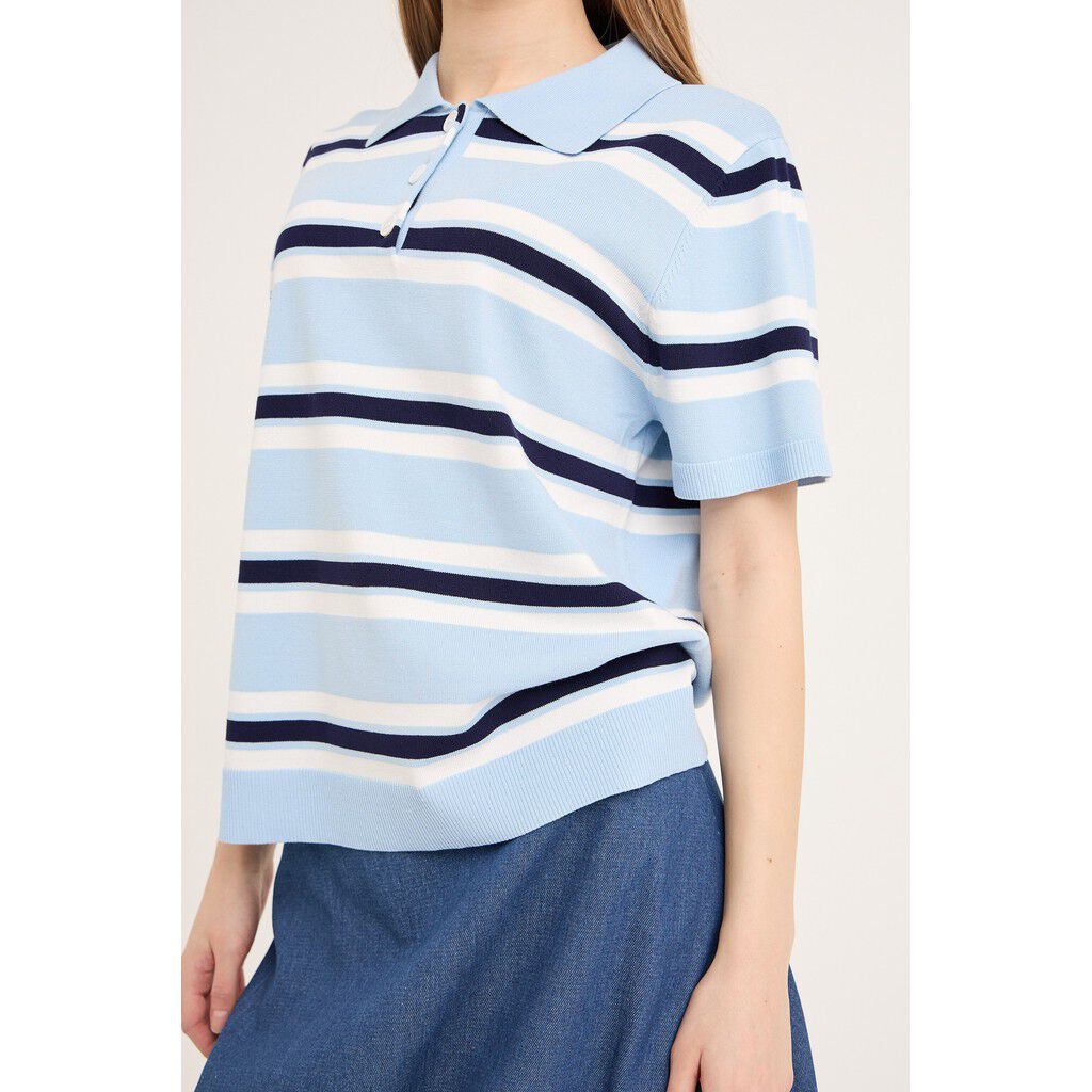 Polo Stripe Knit Blouse