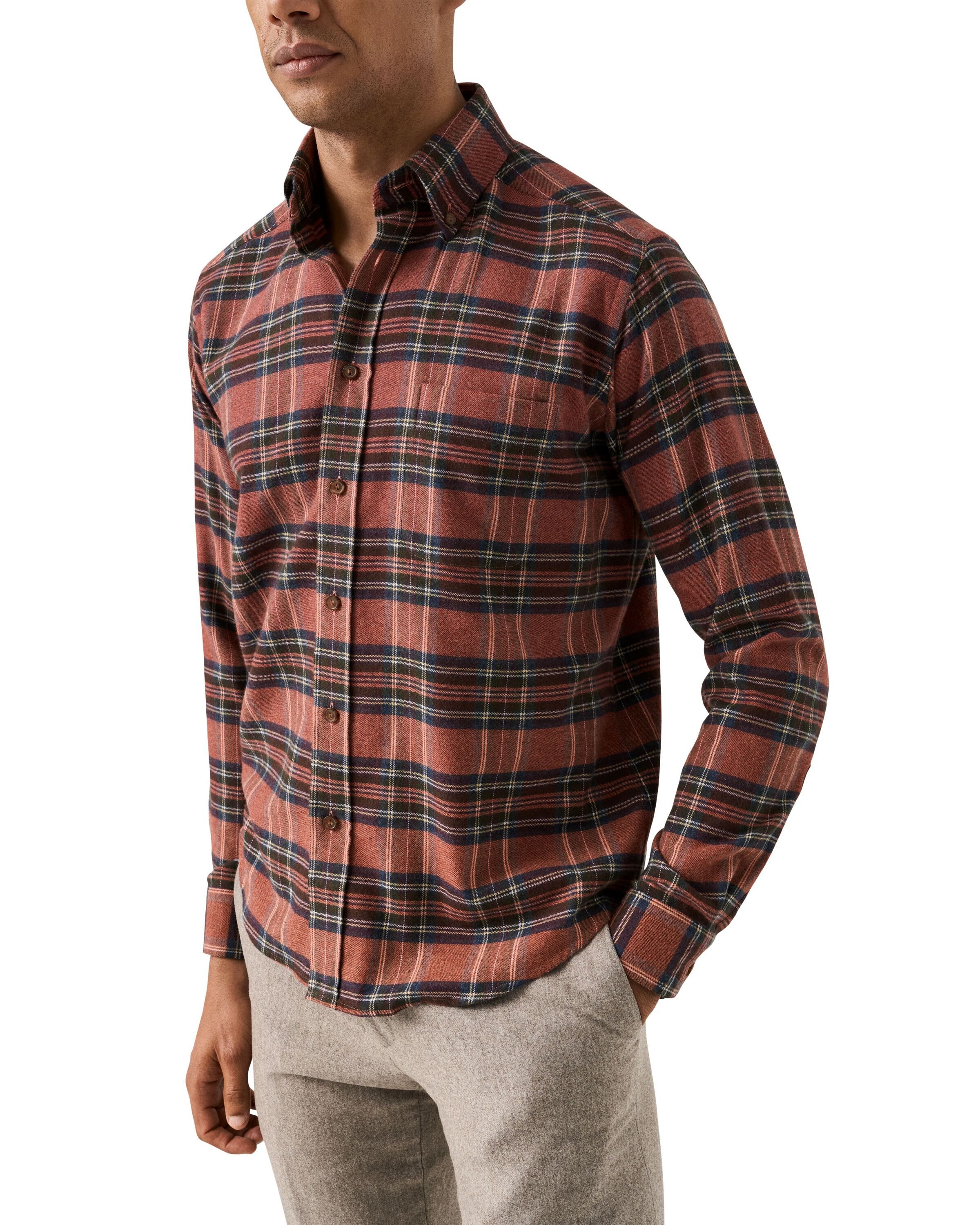 Casual Fit Plaid Check Flannel Shirt