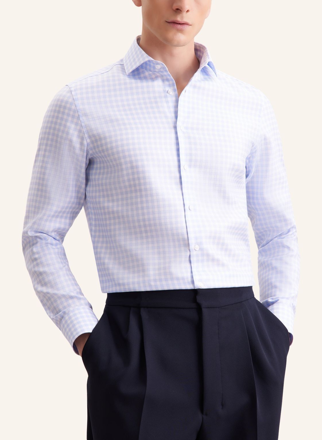 Business shirt Slim 1/1 Kent-Collar Check