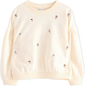 Mjuk sweatshirt i bomullstrikå med