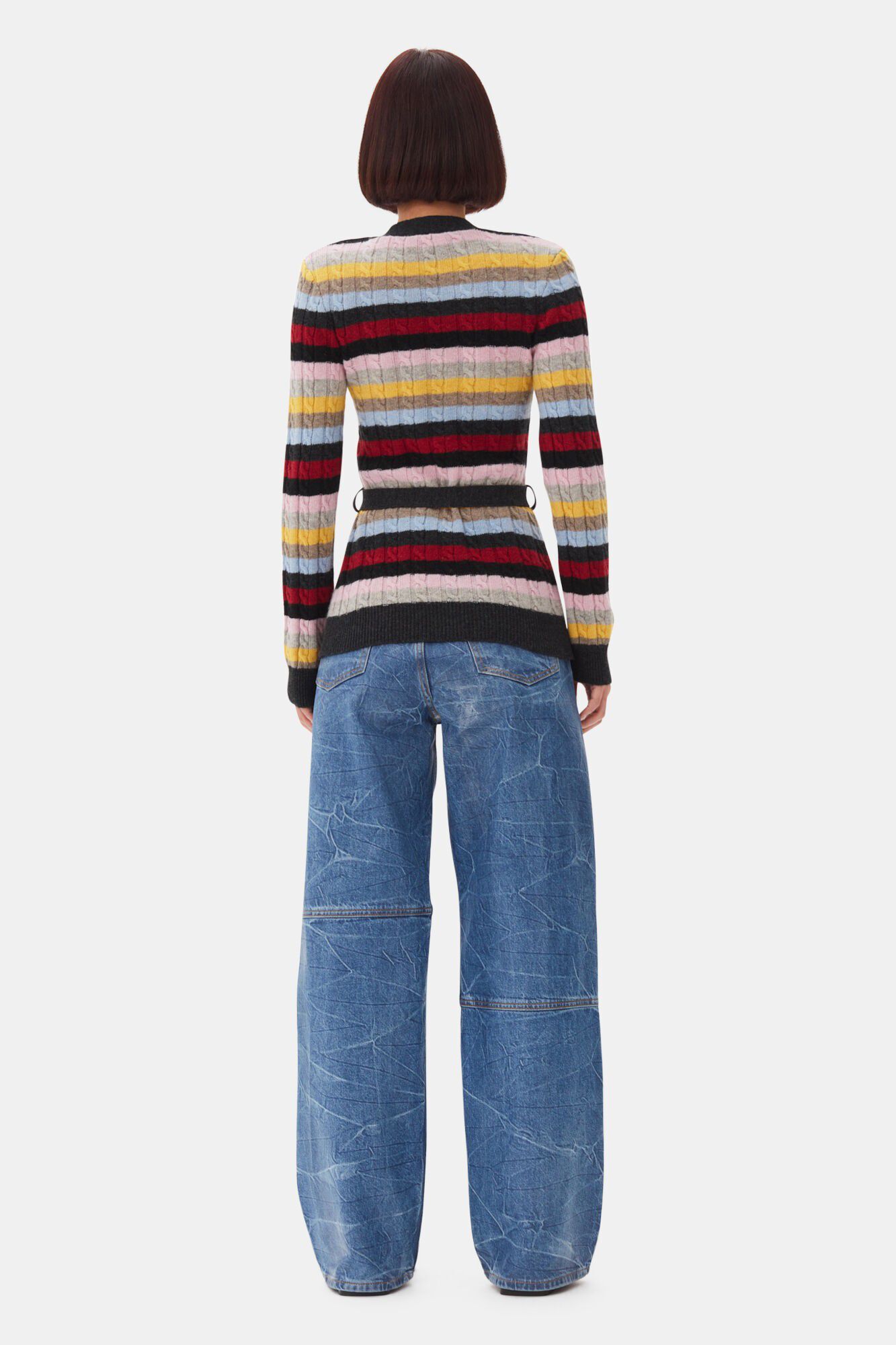 Logo Wool Mix Belt Cardigan