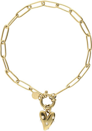 Bracelet pearls & heart