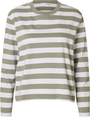 SLFESSENTIAL LS STRIPED BOXY TEE NO