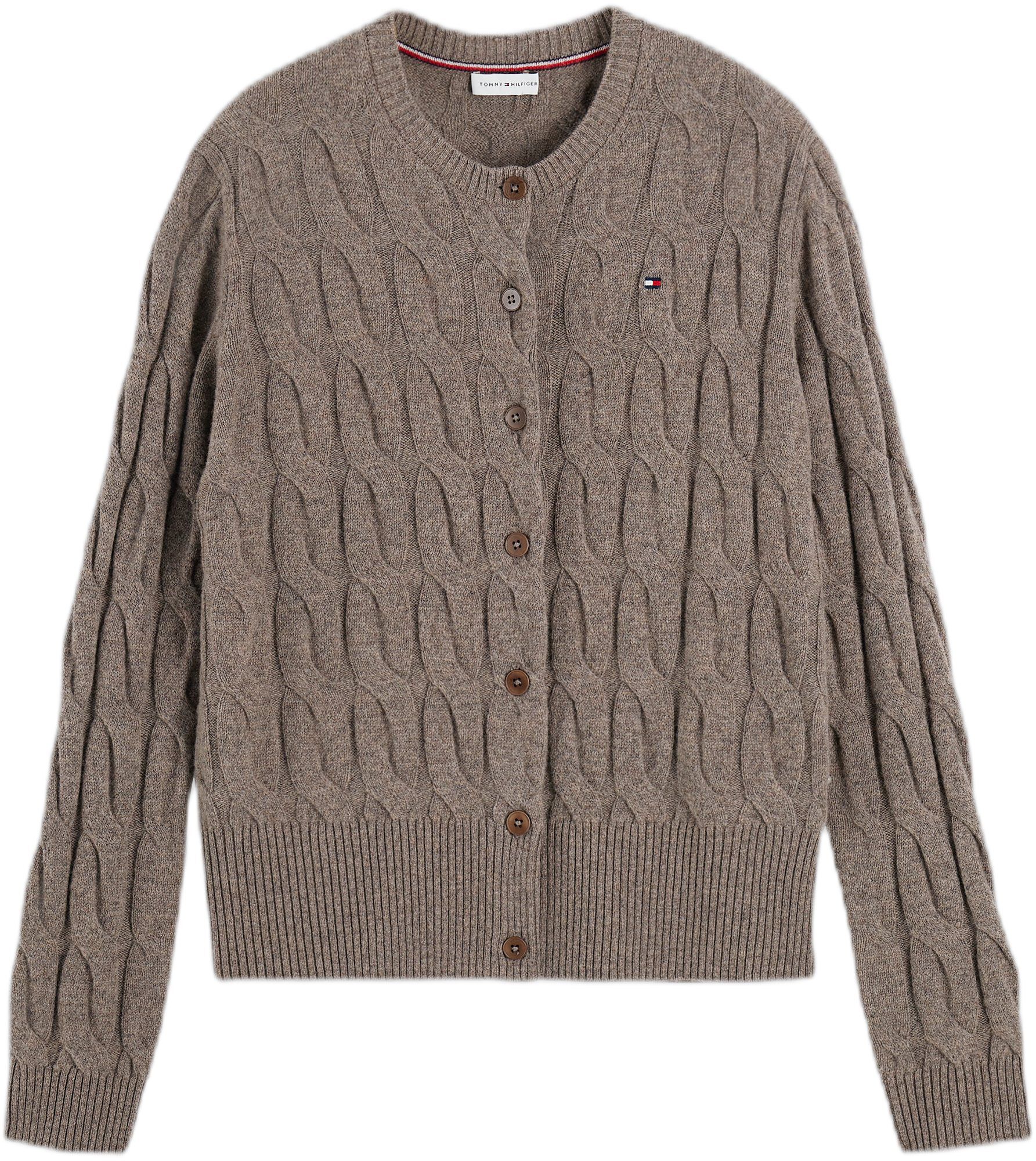 Pure Wool Cable Knit Slim Cardigan