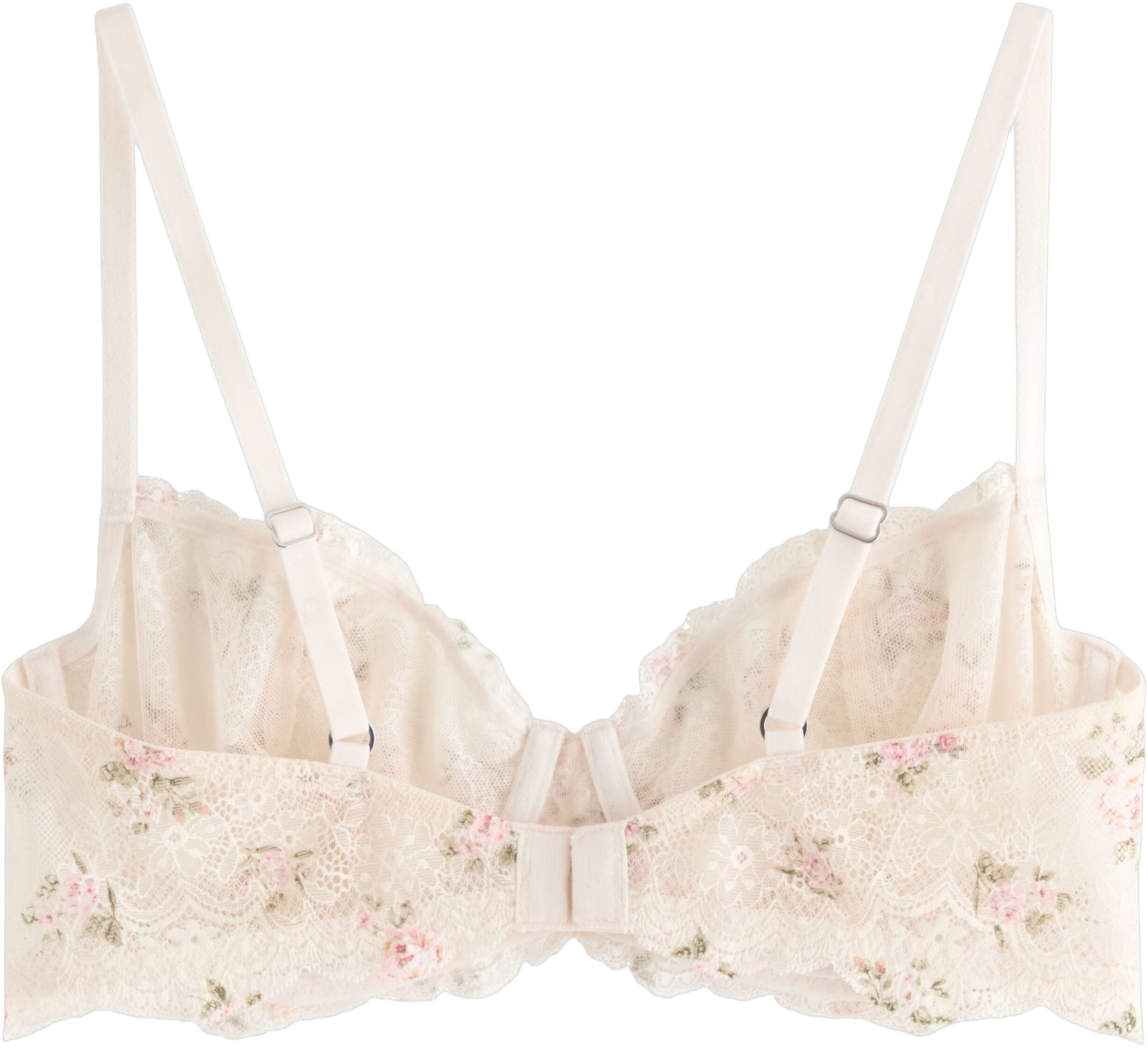 Unpadded wire bra in sheer lace and