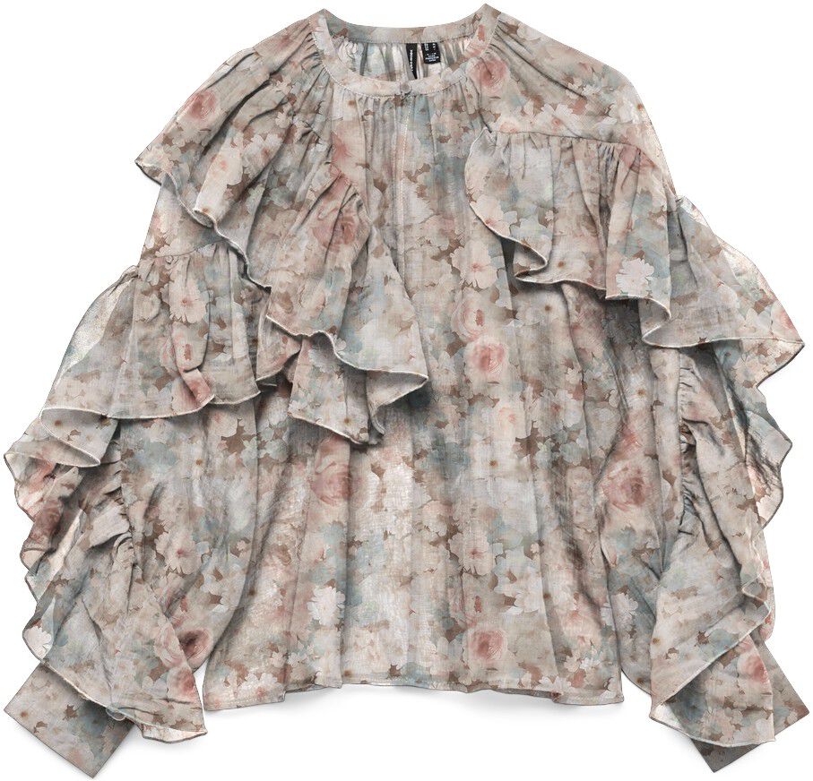 VMSABRINA LS O-NECK FLOUNCE TOP WVN