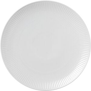 Hvid Riflet coupe 27 cm. tallerken