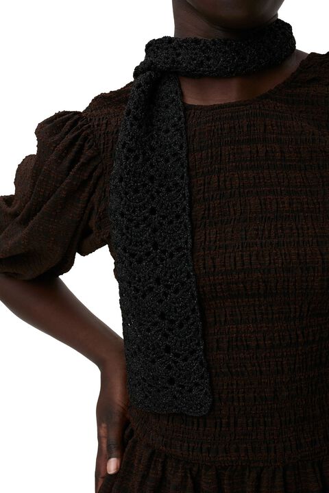 Stretch Seersucker Smock Mini Dress