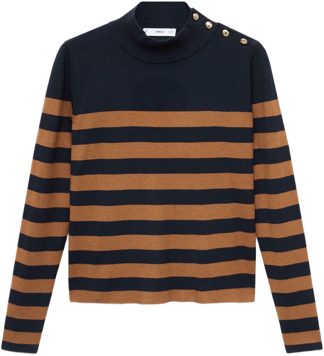 Perkins-neck sweater with button