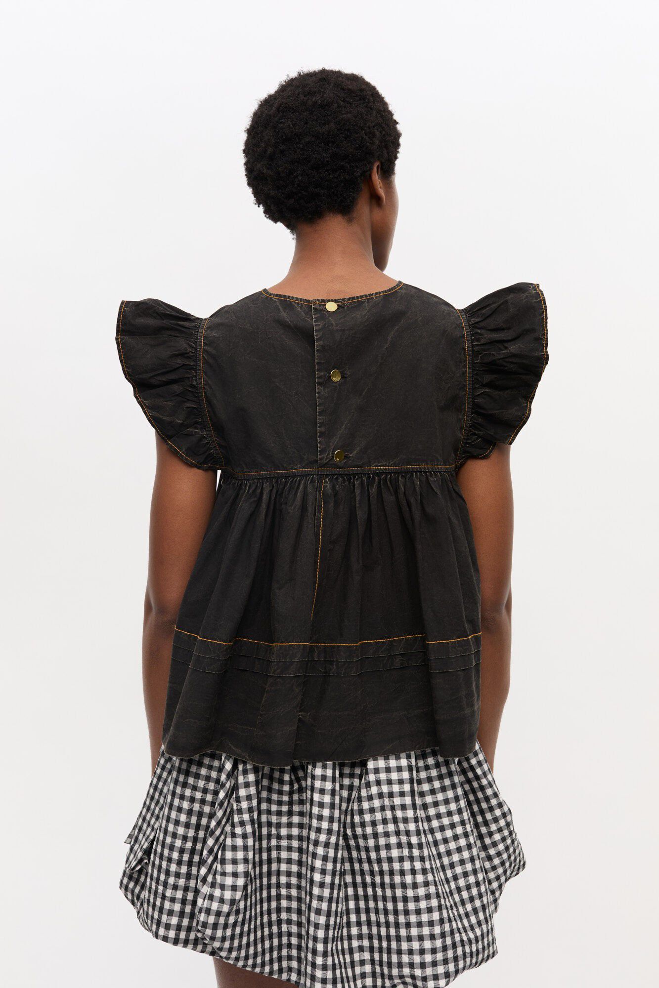 Garment Dyed Cotton Frill Sleeve To