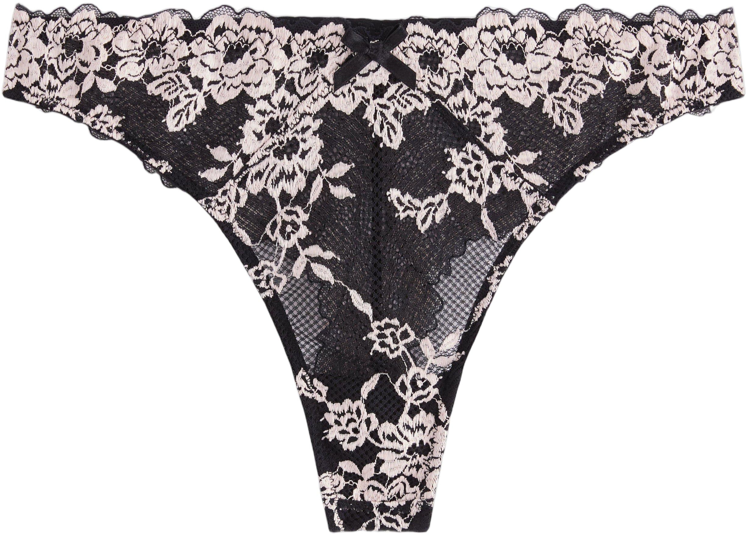 Thong with a regular waist and lace
