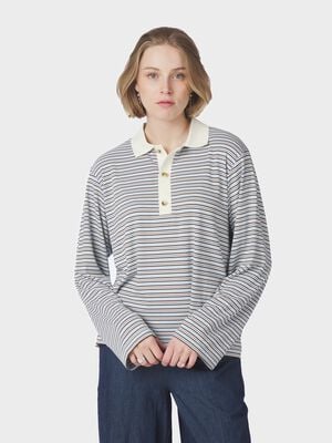 Lirenne Striped Polo Blouse