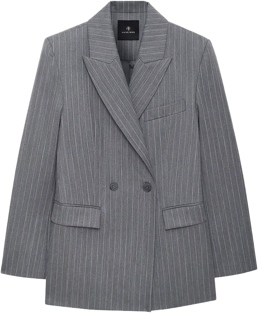 TIPHAINE BLAZER - LIGHT GREY PINSTRIPE