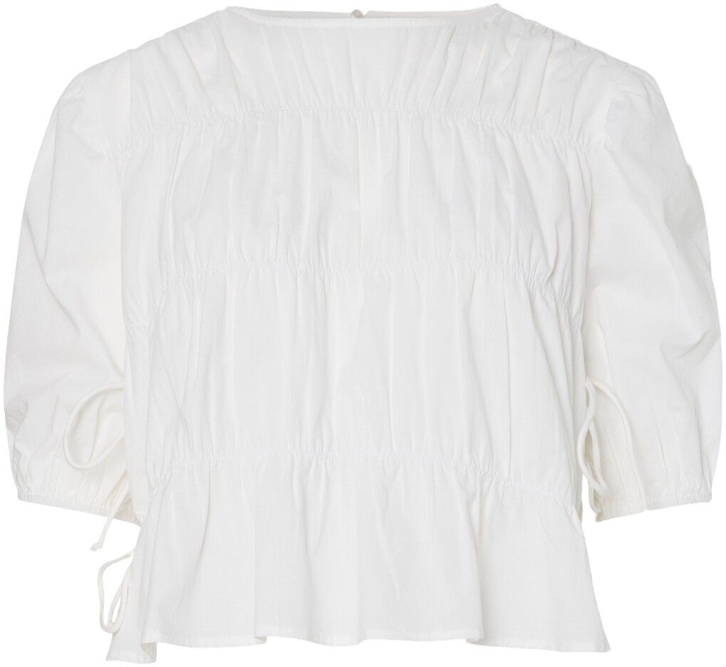 PCMILLE 2/4 O-NECK TOP WVN KCA