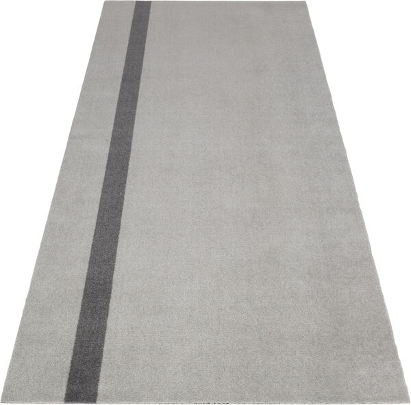 Løber, 130x90 cm, stripe vertical lysegrå/steelgrey