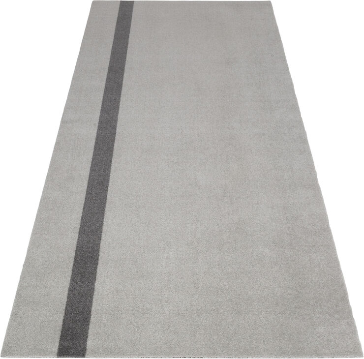 Løber, 130x90 cm, stripe vertical lysegrå/steelgrey