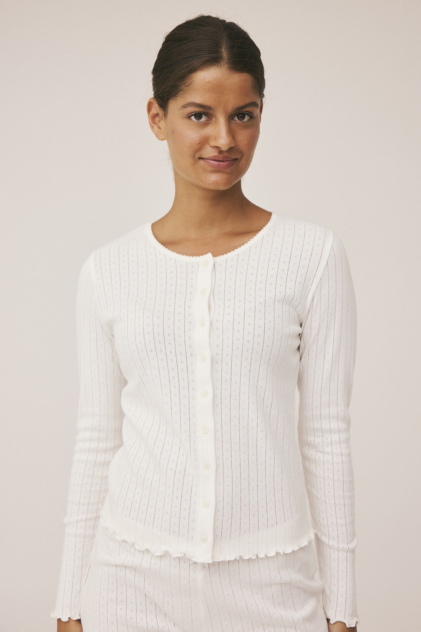 Eloise 10 Cardigan Pointelle - 100% &Oslash;kologisk Bomuld GOTS