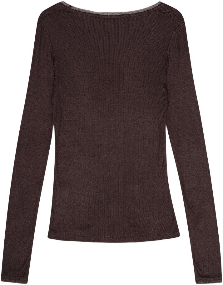 Mesh Trim Long Sleeve