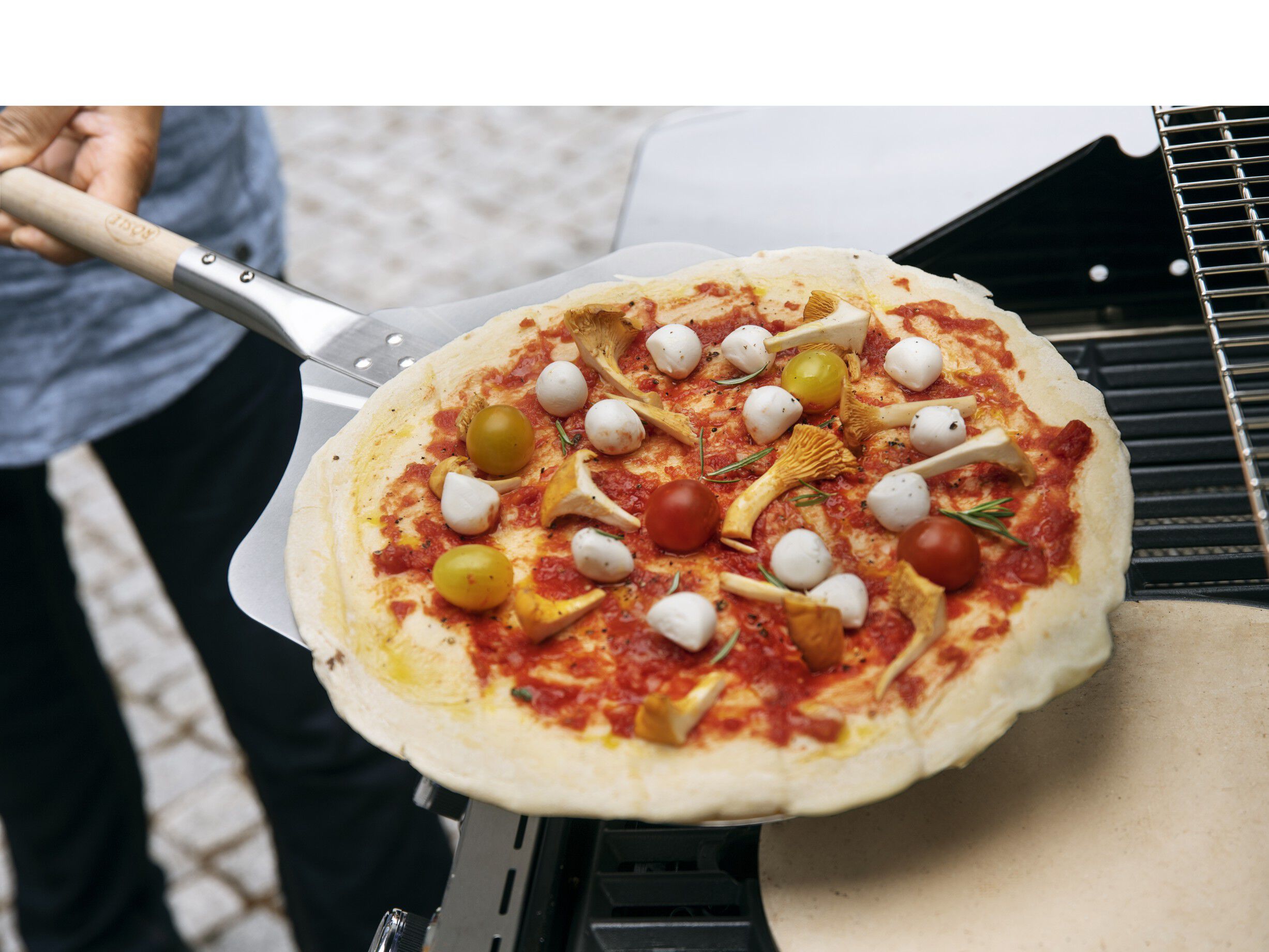 Pizzaspade 76 x 30,5 cm Aluminium/gummitr&aelig;