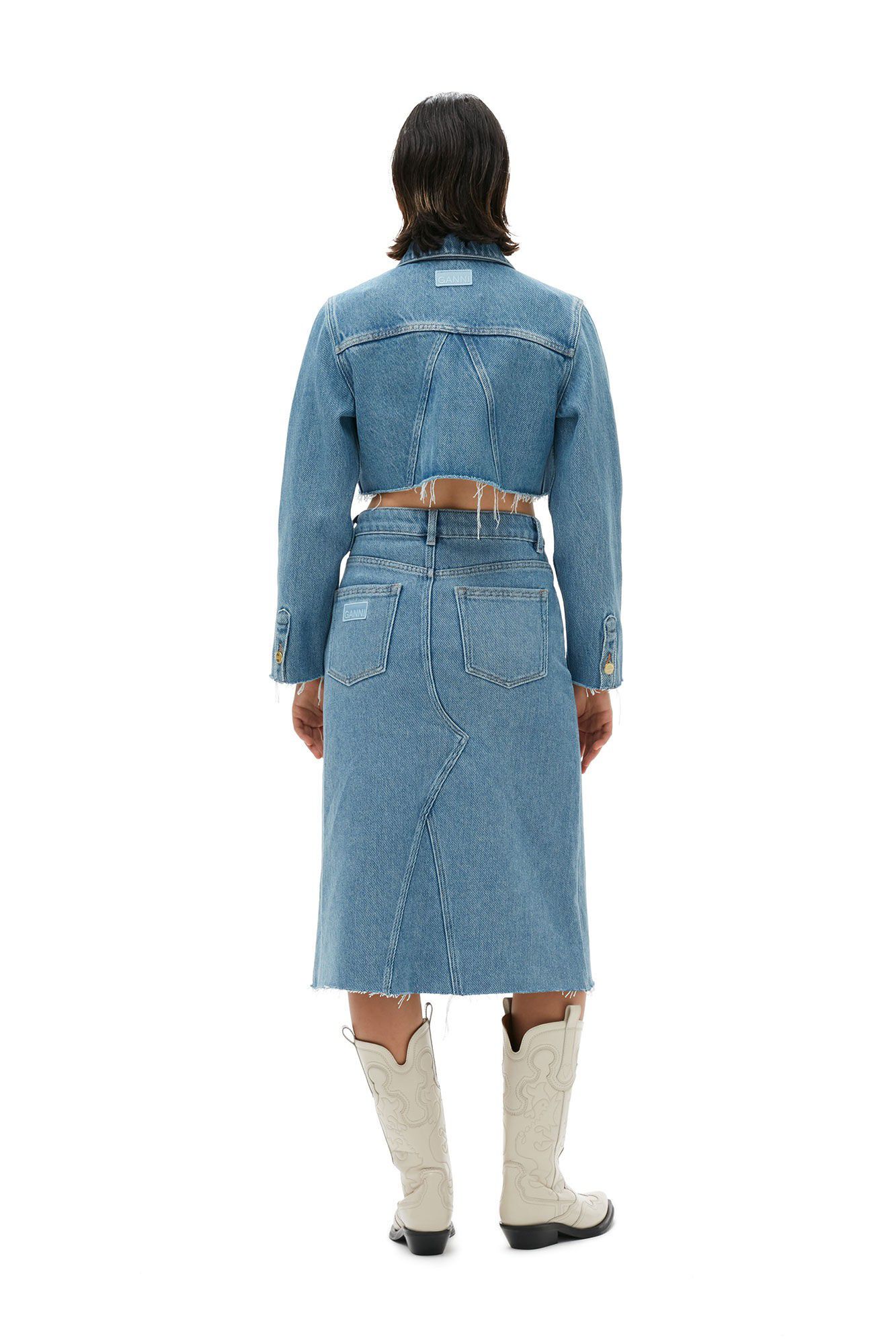 Heavy Denim Midi Skirt