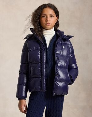 Glossy Down Hooded Jacket