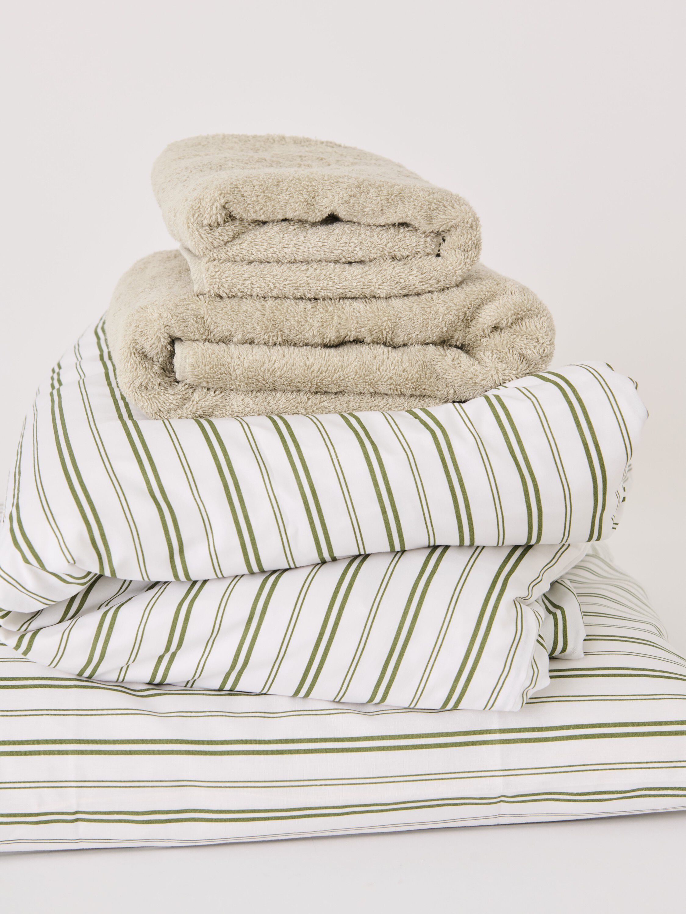 Percale stripe 140x200cm 180TC Green