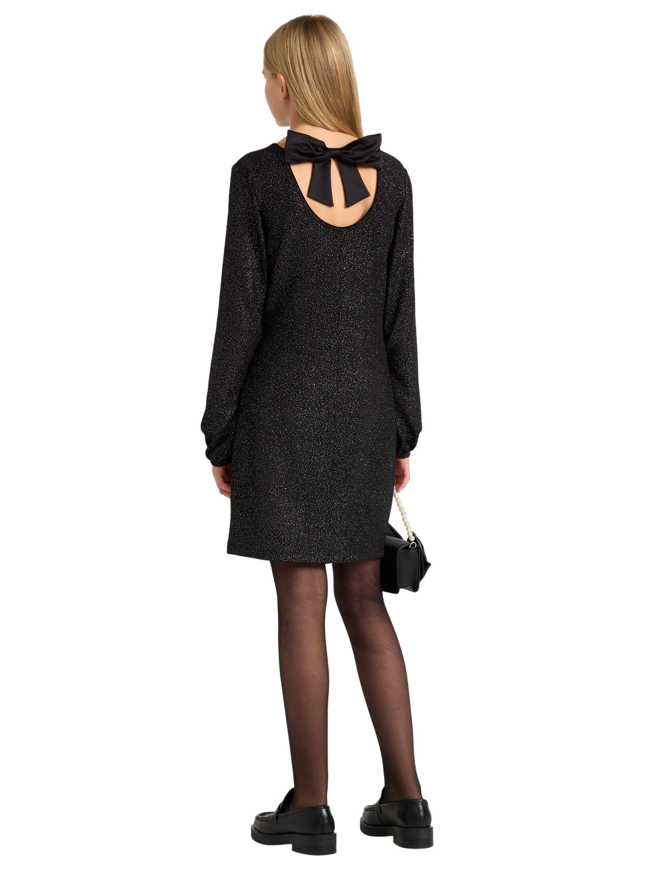 Long-sleeved dress in glittery jers