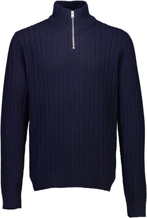 Recycle cabel knit half zip