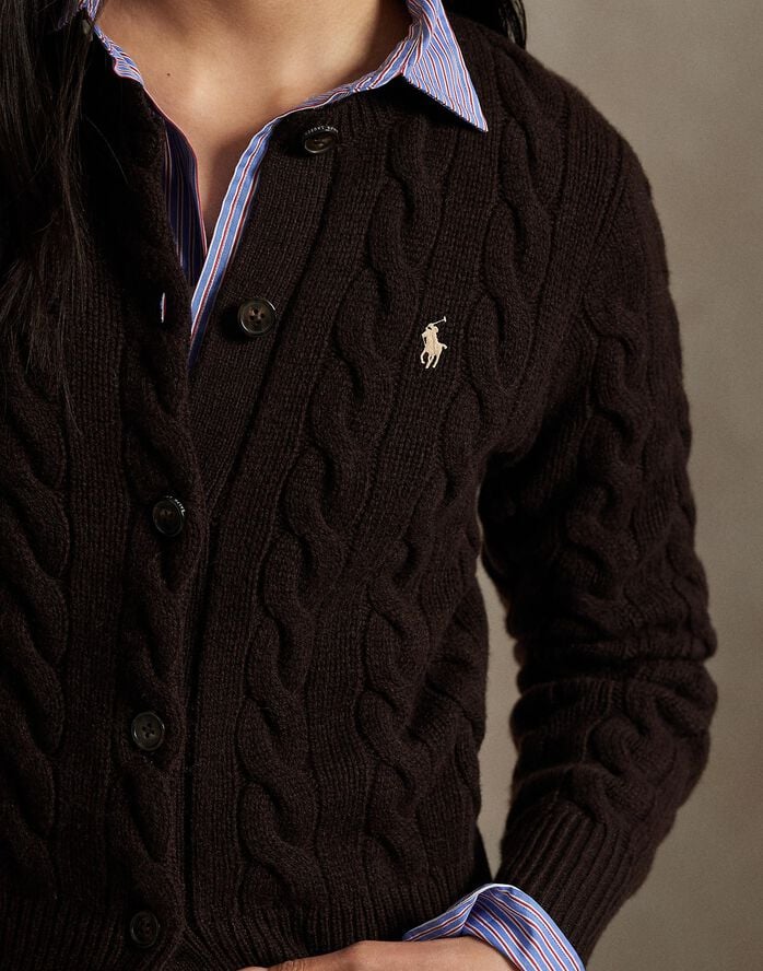 Cable-Knit Wool-Cashmere Cardigan
