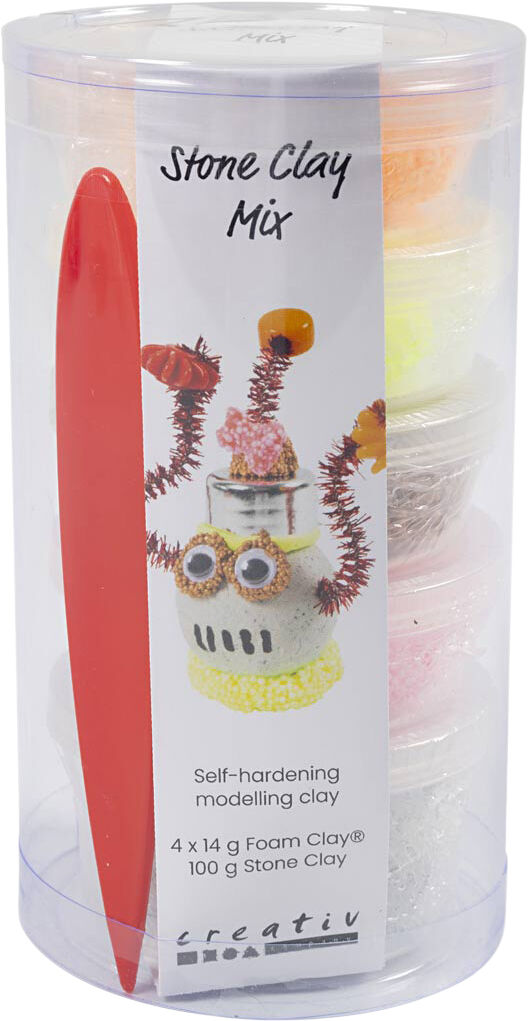 Stone Clay Mix, r&oslash;d/orange harmoni