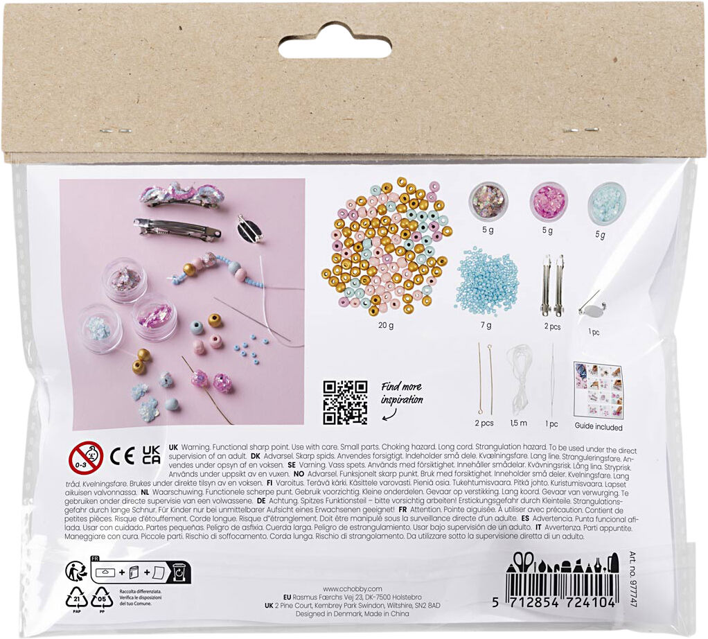 Mini DIY Kit Smykker, Halsk&aelig;de, armb&aring;nd, sp&aelig;nder, broche