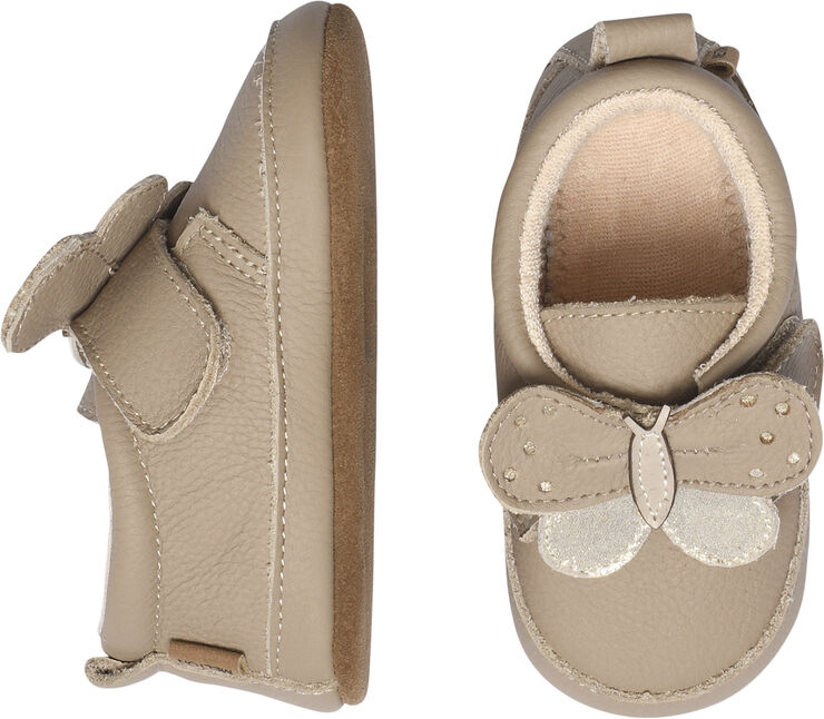 Leather v. slippers butterfly