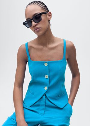 Suit waistcoat with open back