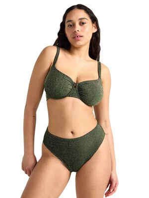 H&oslash;jtaljet bikiniunderdel med lurex