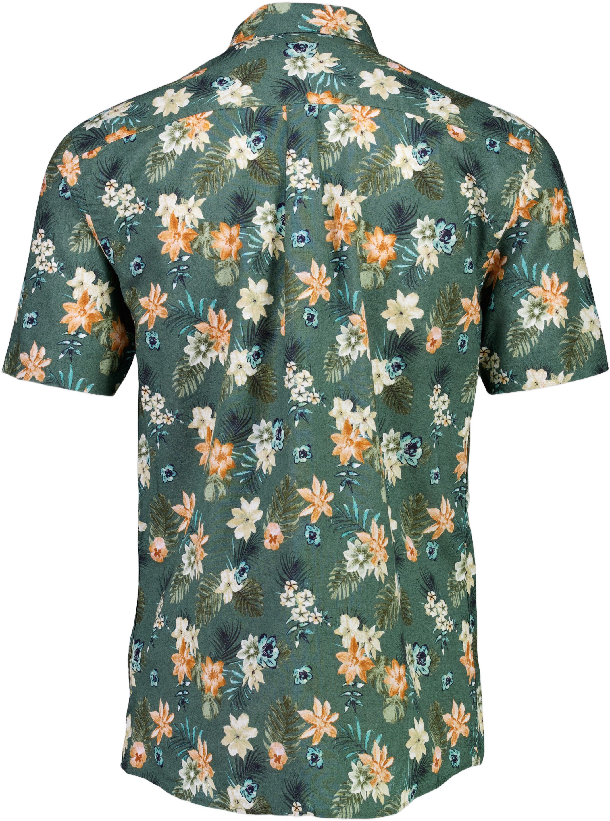 Printed cotton/linen shirt S/S