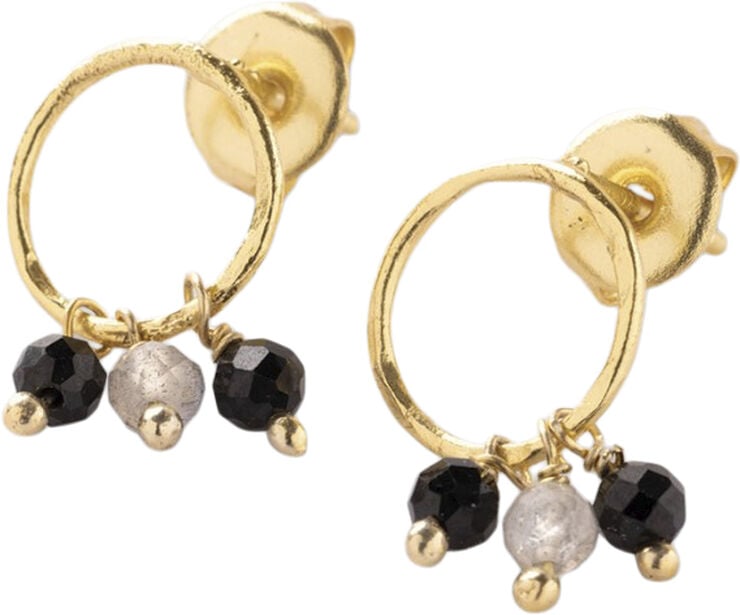 Genuine Black Onyx Labradorite Earrings GP