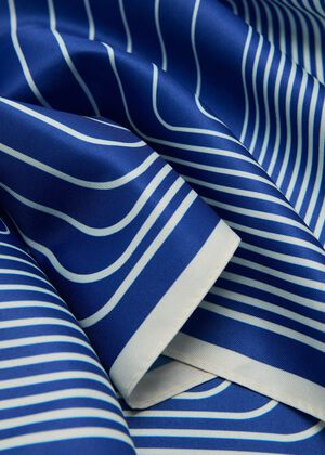 Satin check-print scarf