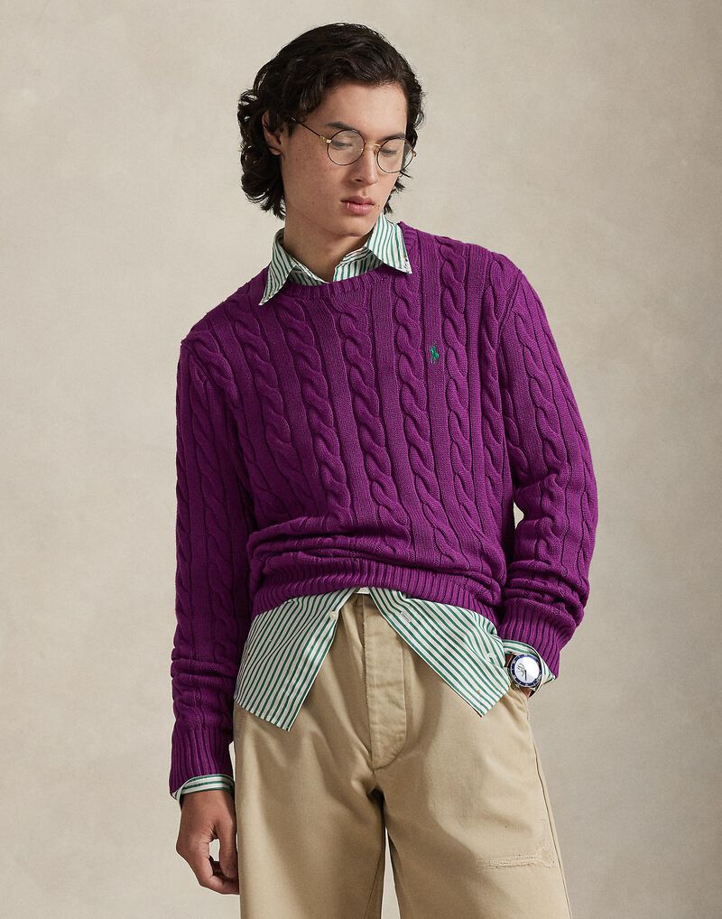 Cable-Knit Cotton Sweater