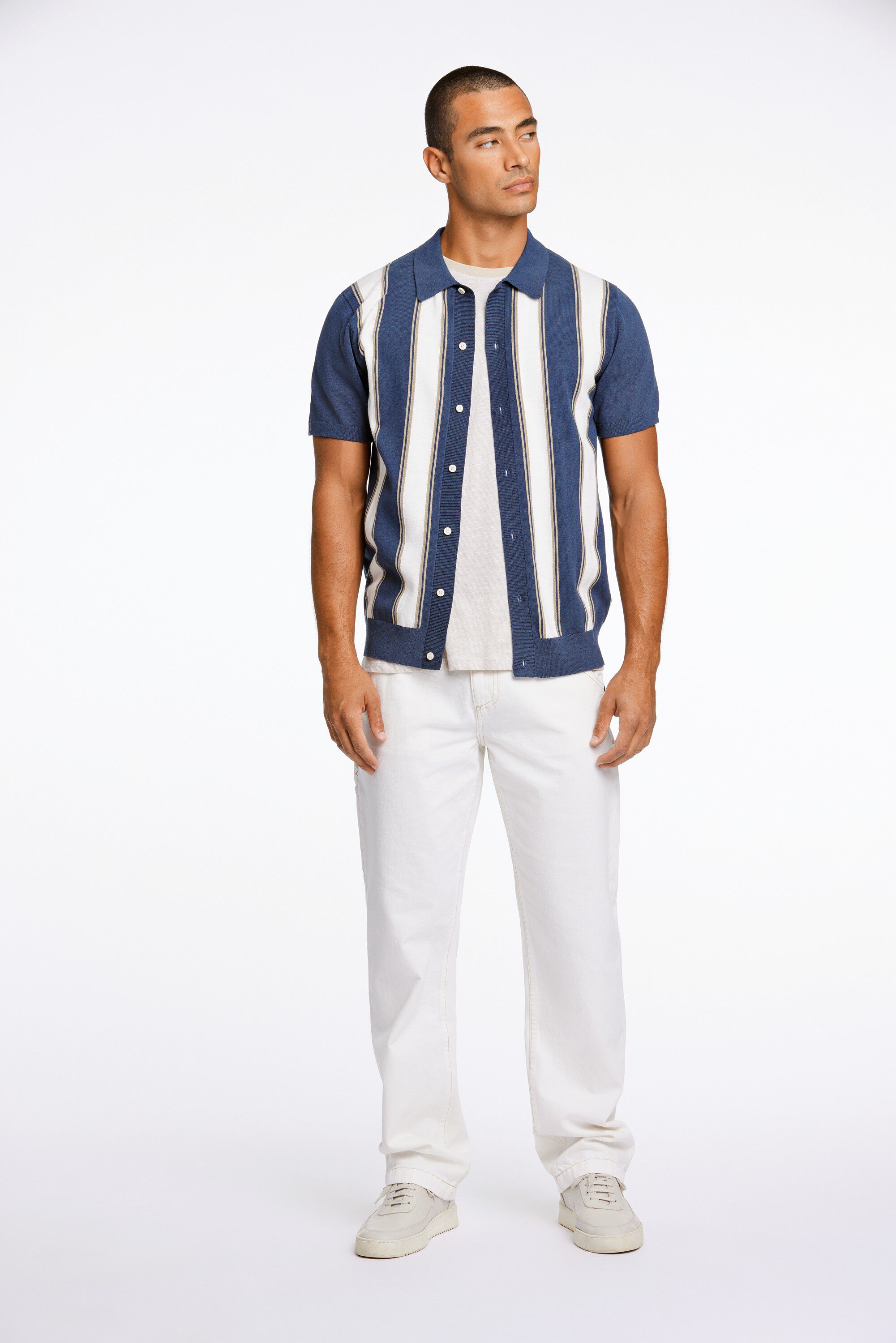 Knitted polo cardigan