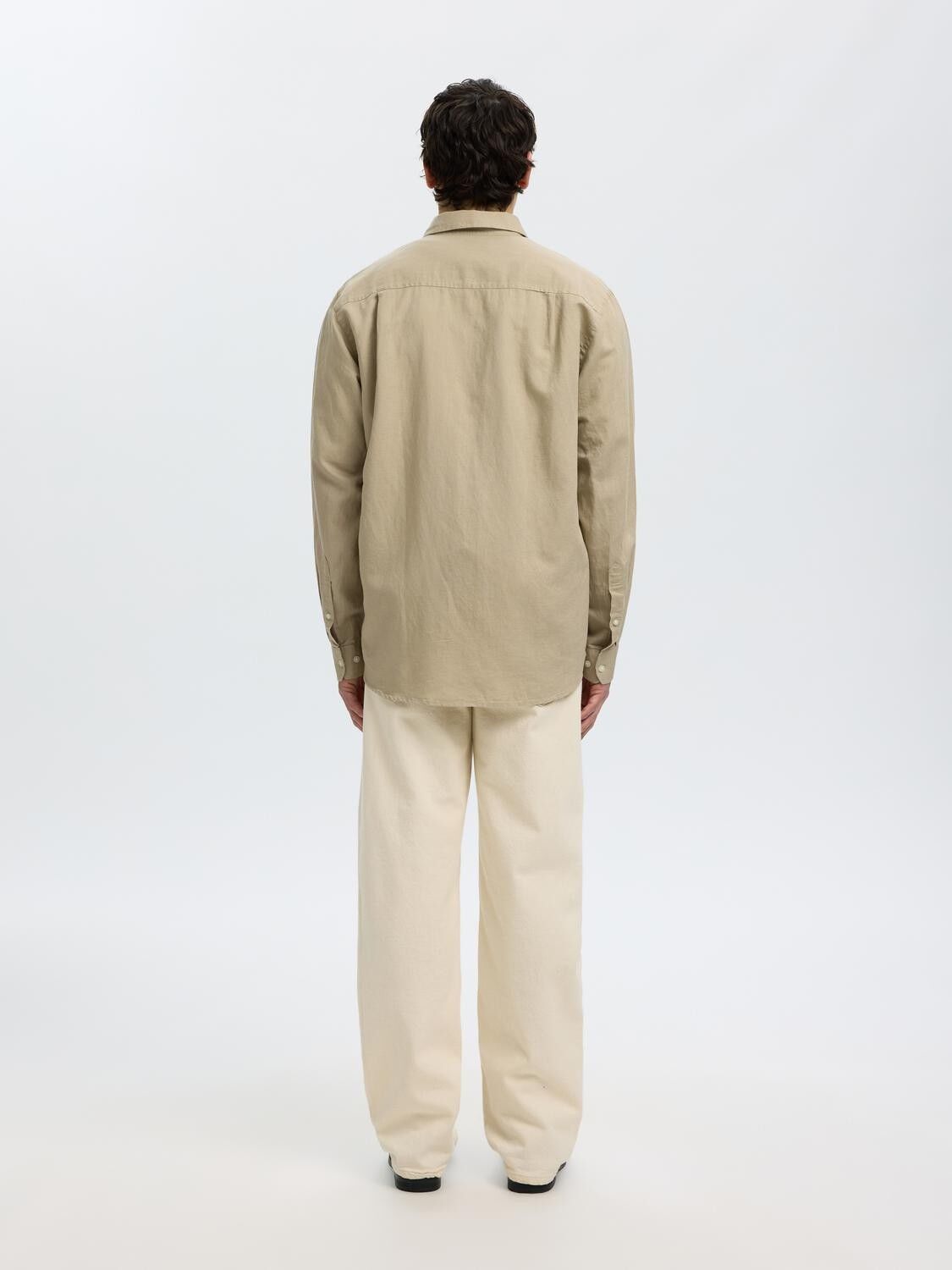 SLHREGCLAY LINENBLEND LS SHIRT CLA