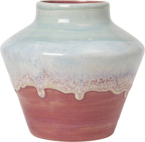 Poppery Vase H20. 5 cm mint/pink