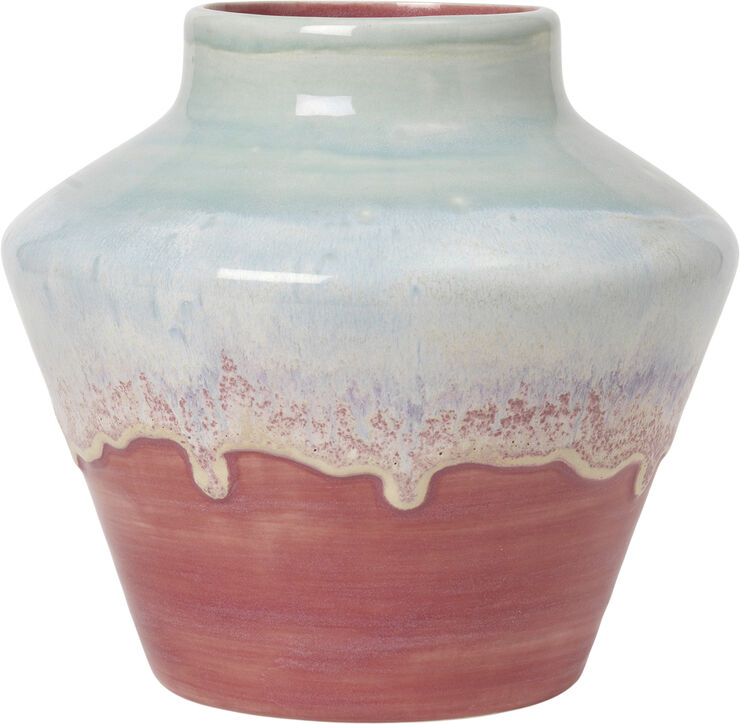 Poppery Vase H20.5 cm mint/pink