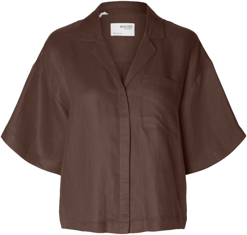 SLFLYRA 2/4 BOXY LINEN BLEND SHIRT