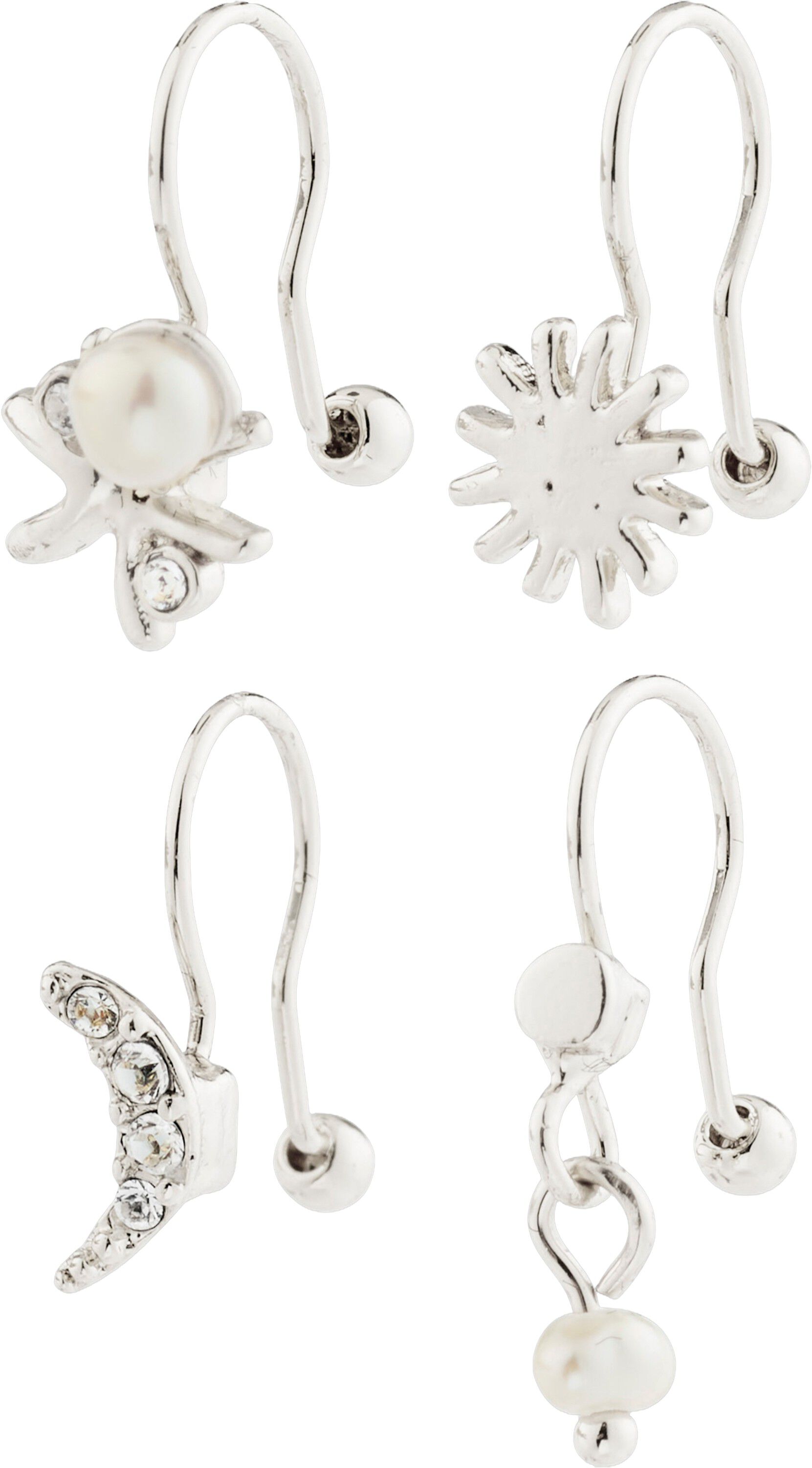 EVON ear cuff 4-in-1 set, silver-plated